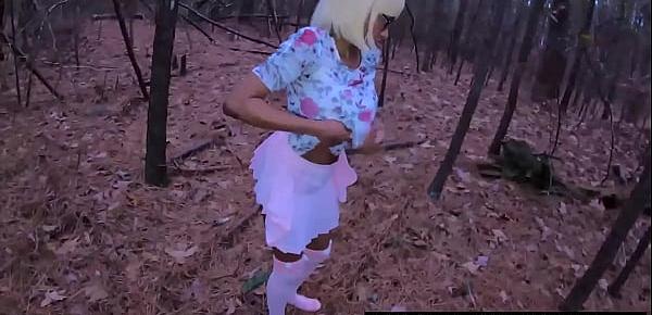trendsHD Msnovember Publicly Crawling And Degraded By Her Dangerous StepDad Squeezing Her Giant Natural Saggy Black Titties and Areolas Outdoors In The Forest Half Naked StepDaughter on Sheisnovember